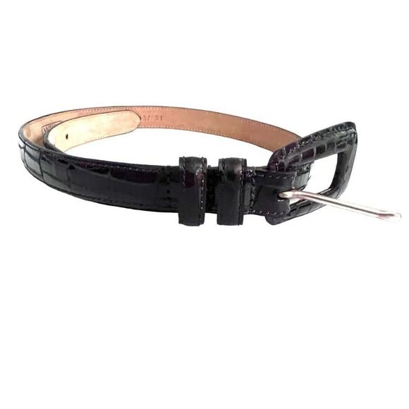 Small WCM New York Croc Brown Italian Calfskin Women's Belt USA - Picture 3 of 8